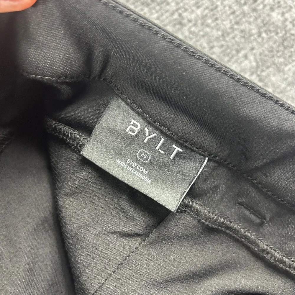 BYLT Everyday‎ Pant 2.0 Mens 36 Black Stretch Tapered Chino Trousers Casual Work